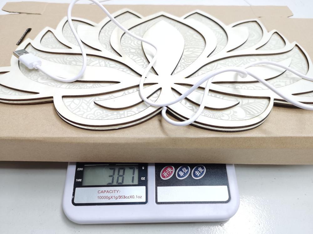 3D New Yoga Room Background Wall Night Light Lotus Flower Small Yoga Room Creative Lotus Atmosphere Night Light Led Home