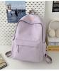 School bag letter simple Mori backpack ins style casual versatile commuter college student school bag large capacity solid color backpack