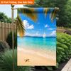2D Flat, 2D Flat Printing Garden Flag 1pc, Sailing On Crystal Water Durable Single-Sided Print Yard Flag, Garden & Home Holiday Decoration, 29.97x44.9