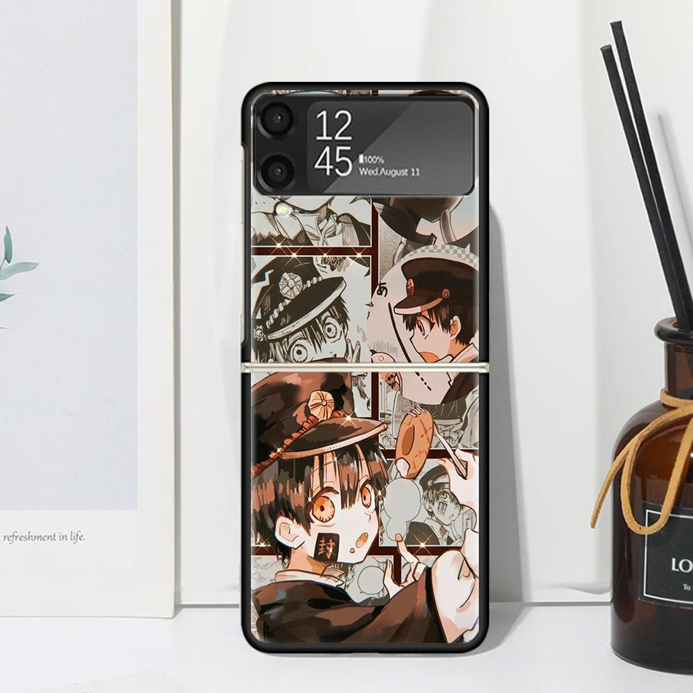 Anime Toilet Bound Hanako Kun Phone Case For Samsung Galaxy Z Flip Zflip 6 Flip6 5 Flip5 4 Flip4 3 Flip3 5G Art Fundas Black Cov