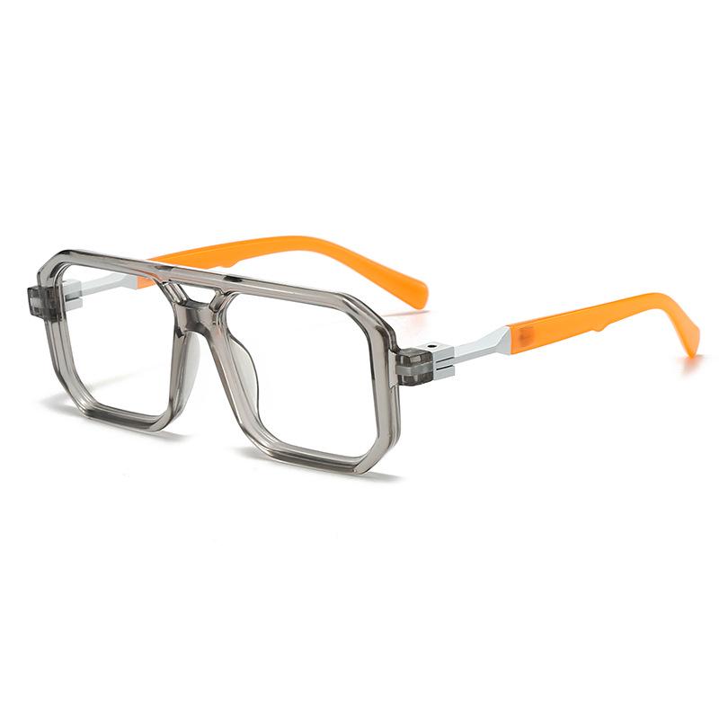 Trendy Retro Double Bridge Square Sunglasses for Men & Women - European & American Street Style