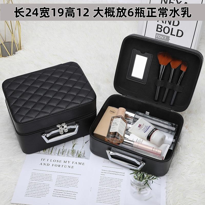 New Makeup Bag Ins Portable Large Capacity Handheld Cosmetic Case Fashion Pu Leather Travel Cosmetic Case