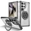Magnetic Phone Case for Wireless Charging of Samsung S25 Ultra and Golden Shield Rotating Ring Case for Samsung S23