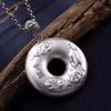 Copper Hollow Bodhi Seed Pendant Necklace Men Women Bohemian Vintage Style With Adjustable Chain Buddhist Sutra Charm