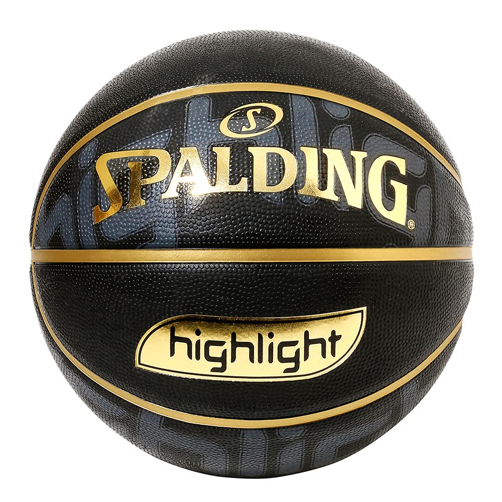 

Spalding Basketball, Gold Highlights, Size 7, 84-538J, Black x Gold