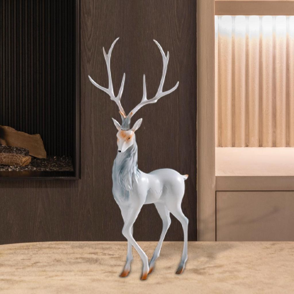 Sculpture Figurine, Deer Statue, Table Ornament for Chimney Cabinet, House Decoration, Gift