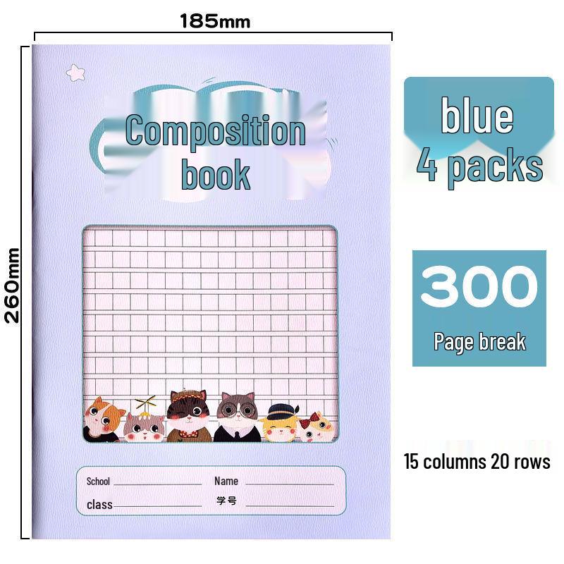 Large 16K Grid Writing Notebook for Elementary Students: High-Value Composition Manuscript Paper