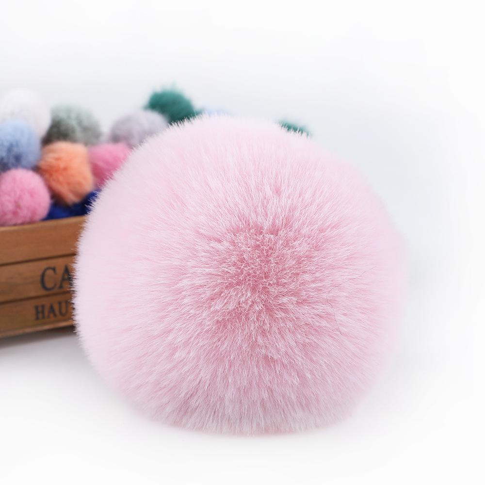 1 Pieces Faux Fox Fur Pom Pom Balls DIY Hat Beanie Accessories with Elastic Loop for Hats Keychains Scarves Gloves Bags Shoes