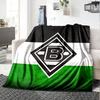 Borussia Team Logo Flag Style Print Fleece Blanket Soccer Fan Soft Warm Throw Blanket for Sofa Couch Bedroom Home Decor Gift