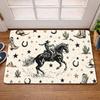 Retro Cowboy Rodeo Entrance Doormat Cactus Horseshoe Anti Skid Rug Western Theme Entryway Floor Mat
