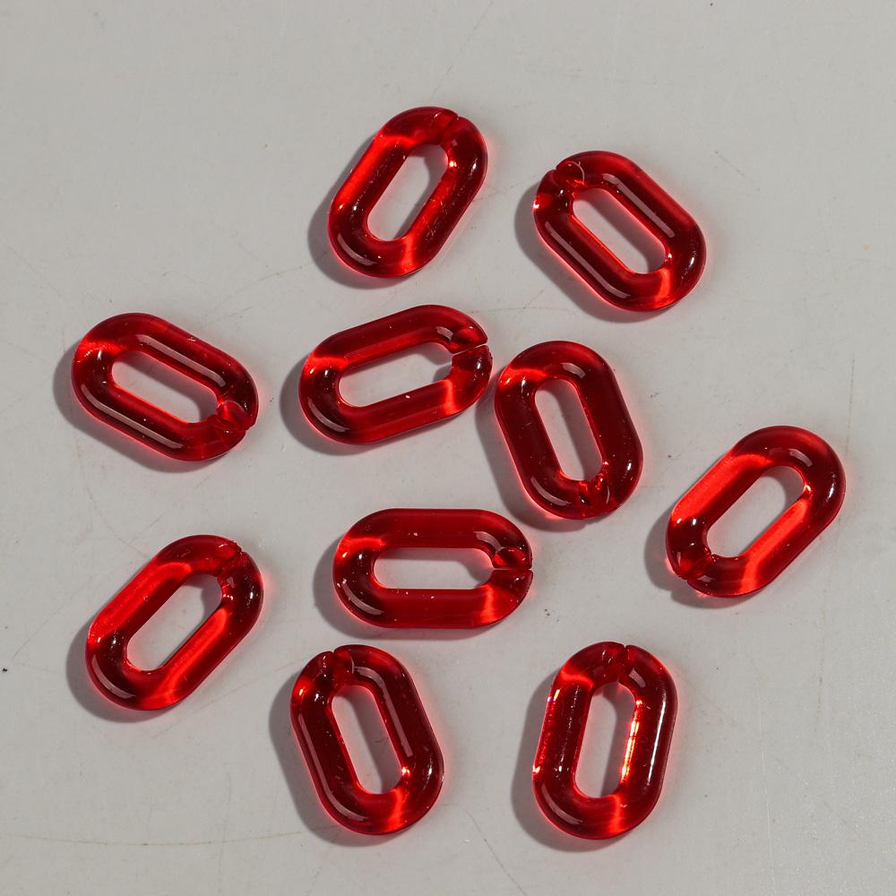 20pcs 20x30mm Clear Colorful Acrylic Oval Link Chain Connector Beads for Jewelry DIY Bracelet Necklace Phone Chain Accessories