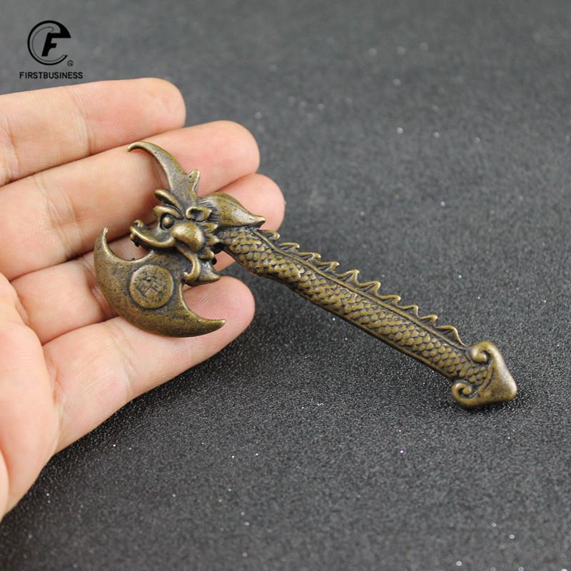 Copper Tibetan dragon head axe Tea Knife Tea Needle Crafts Ornaments Tea Pet Desk Decoration Home Decor Accessories craft gift