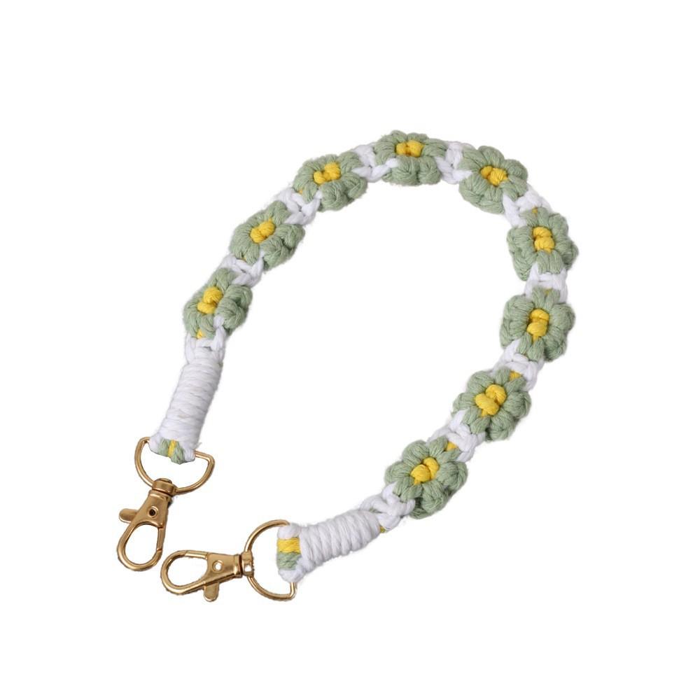 Bohemian Small Daisy Flower Keychain Hand-woven Wrist Rope European and American Bag Pendant