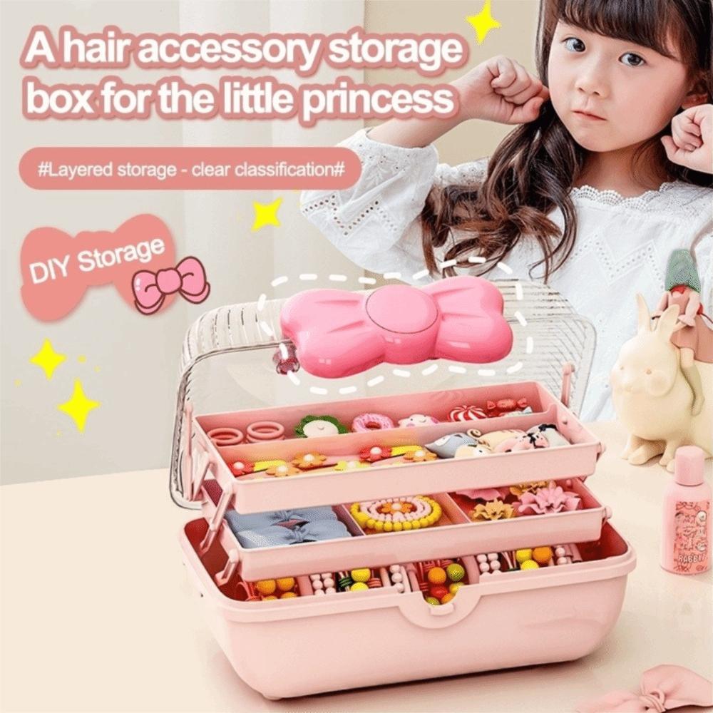 3Layer Jewelry Hair Accessories Storage Box Practical Display Collection Case Workspace Storage