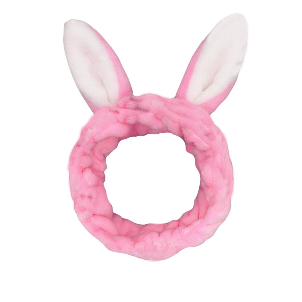 Plush Ear Headband Women Washing Face Makeup Hair Band Loop Soft Elastic Head for Shower