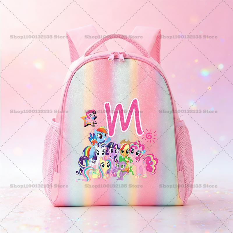 My Little Pony Schoolbag Kawaii Anime Pattern Pink Backpack Primary School Kindergarten Cartoon Shiny Bookbag Stationery Gifts Kid Friendly