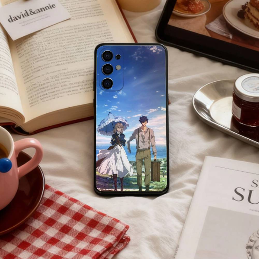 Aesthetic Violet E-Evergarden Phone Case For Samsung S 25,24,23,22,30,21,10,9,Ultra,Plus,Lite,FE,4,5 G Soft Black Case