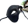 Halloween Masquerade Mask for Adult Male Half Face Design Retro Prince Phantom Of The Opera & One-eyed Styles for Costume Party