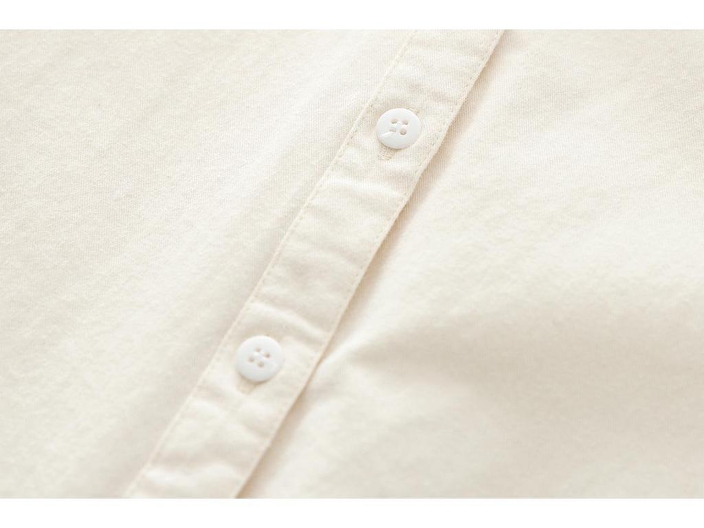 Autumn & Winter Pure Cotton Brushed Doll Collar Women's Solid Color Base Layer Shirt 8380