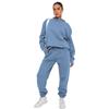 Autumn/Winter Women's Solid Color Hooded Sweater & Casual Trousers Set