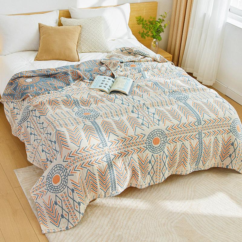 Baumwoll-Gaze Quaste Überwurfdecke Handtuchdecke Sofa-Handtuchbezug Decke Vier Jahreszeiten Mehrzweckdecke Für Haushalt Sofa Dekoration
