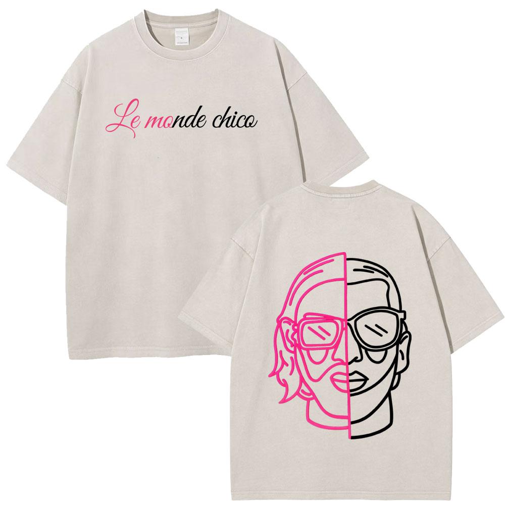 French Rapper Pnl Album Merch Graphic Tshirt Le Monde Chico Tshirt Unisex Unisex Fashion Hip Hop Oversized Vintage Washed Tshirts