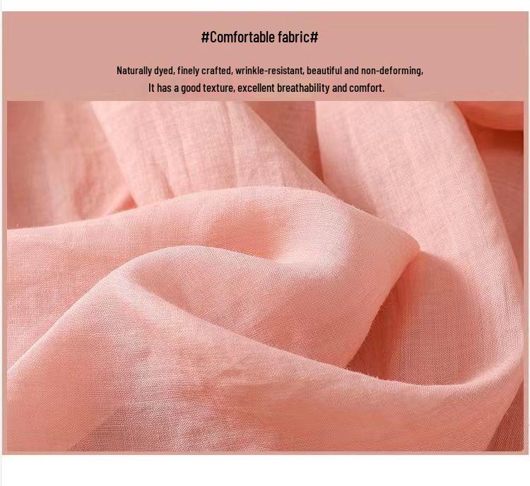 Women's 2023 Literary Embroidered Cotton Linen Blouse - Summer Loose Round Neck Pleated Pullover Top