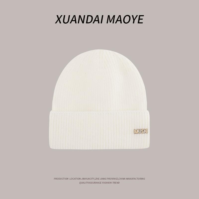 New Winter Knitted Hat Outdoor Warm Versatile Casual Wool Hat Fashionable Casual Hat Women Korean Version