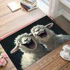 Cartoon Two Laughing Sheep Decorative Doormat, Versatile Non-Slip Floor Mat for Indoor Outdoor Seasonal Decor