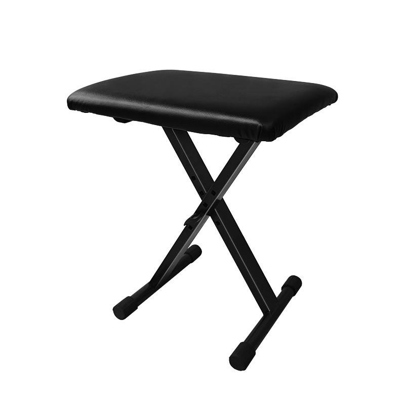 Foldable, Height-Adjustable Children s Keyboard and Guzheng Performance Bench 40x30x38-48 cm чёрный