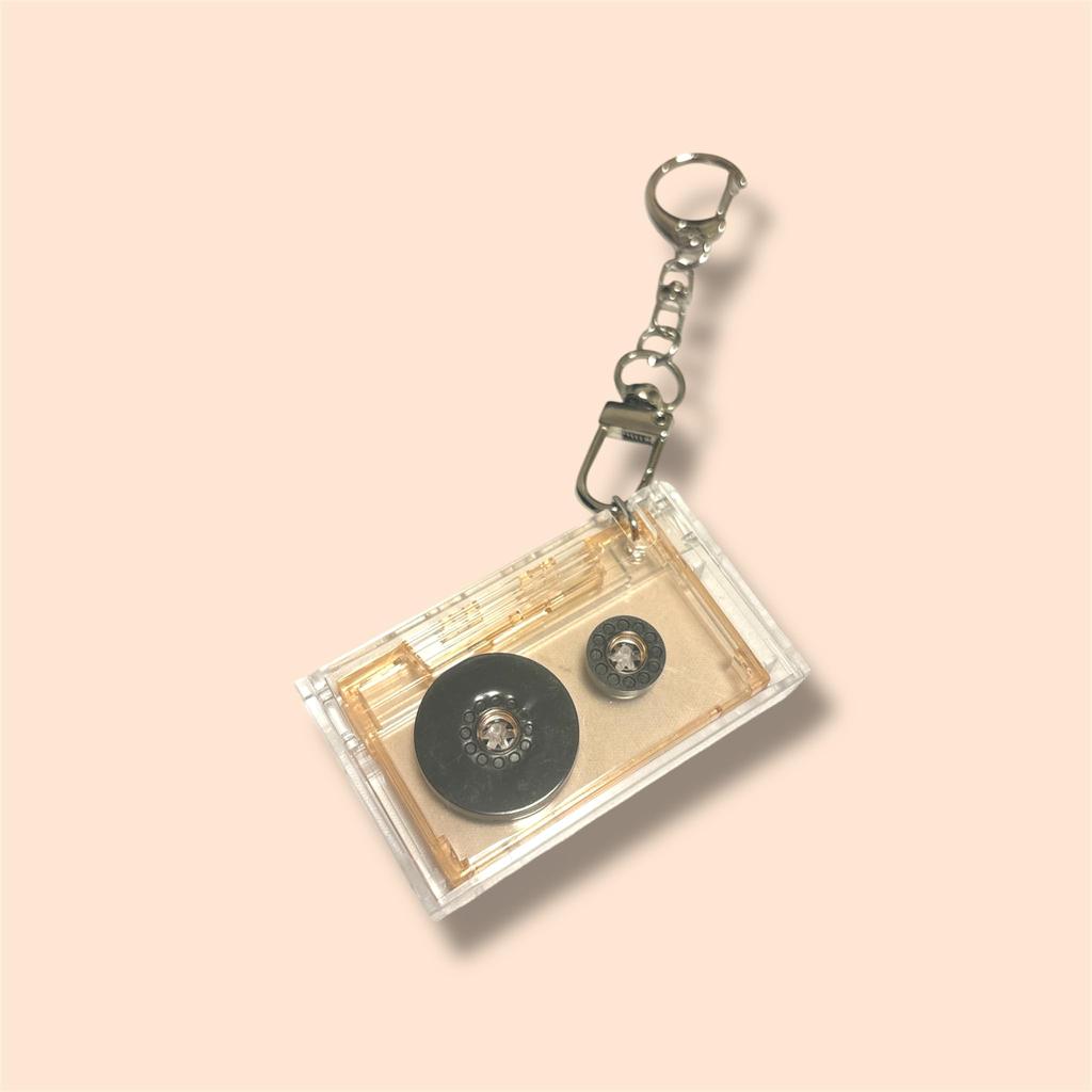 [ctunk] NFC Keychain, Music Keychain, Oshikatsu Cassette Tape, 1 Key (Orange)