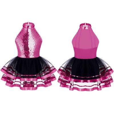 Traje Tutú de Tirantes con Lentejuelas Diseño de Espalda Hueca para Ballet y Danza Moderna
