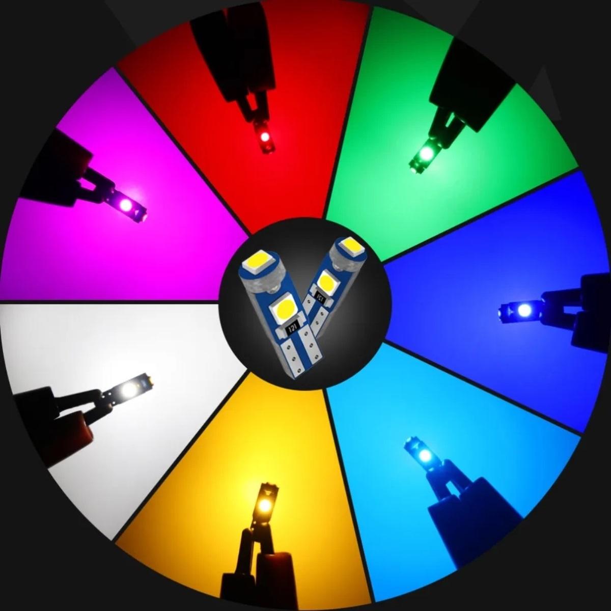 

10 шт. T5 светодиодная лампа W3W W1.2W светодиодная лампа Canbus для салона автомобиля, индикатор потепления приборной панели, клин, автомобильная лампа для приборов, 12 В T5 жёлтый