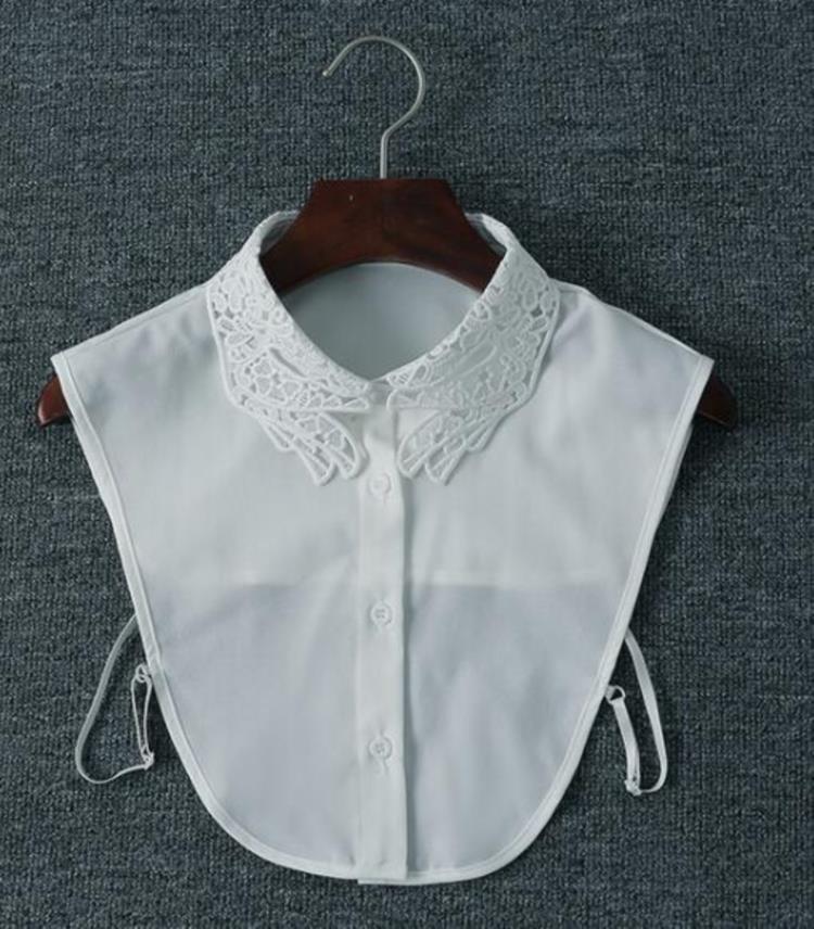 Women's Fake Collar Shirt White Fake Collar Women Detachable Collars Embroidery Cotton False Collar Shirt Col Amovible Femme