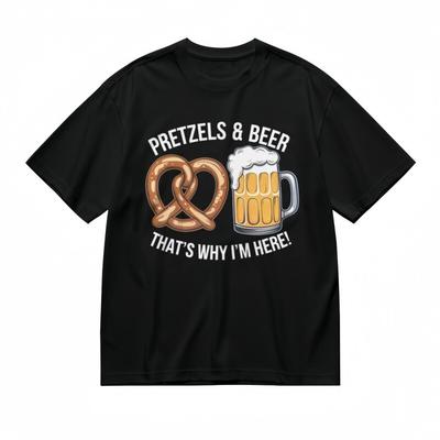 Herren Atmungsaktives Klassisches T-Shirt Snack- und Getränke-Humor Bedrucktes T-Shirt Schwarz Baumwolle