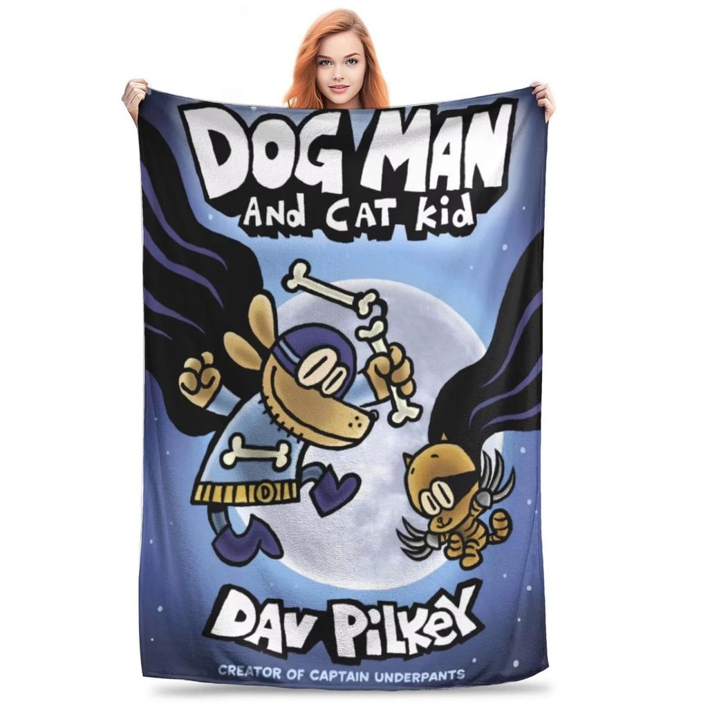 Dogman Collage Cool Manga Comic Flannel Throw Blankets Dog Blanket for Bed Couch Lightweight Bedding Throws