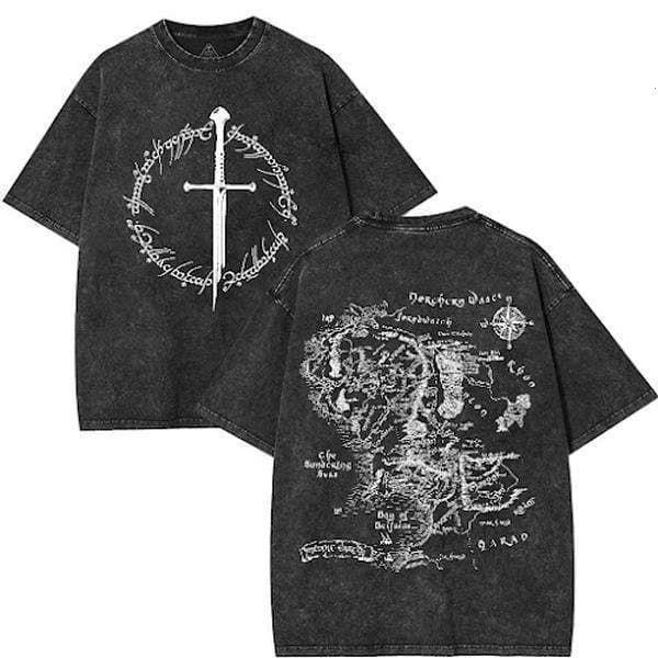 LOTR Middle Earth Map Hoodie Sweatshirt Lord of the Rings JRR Tolkien Mens Shirt S разноцветный