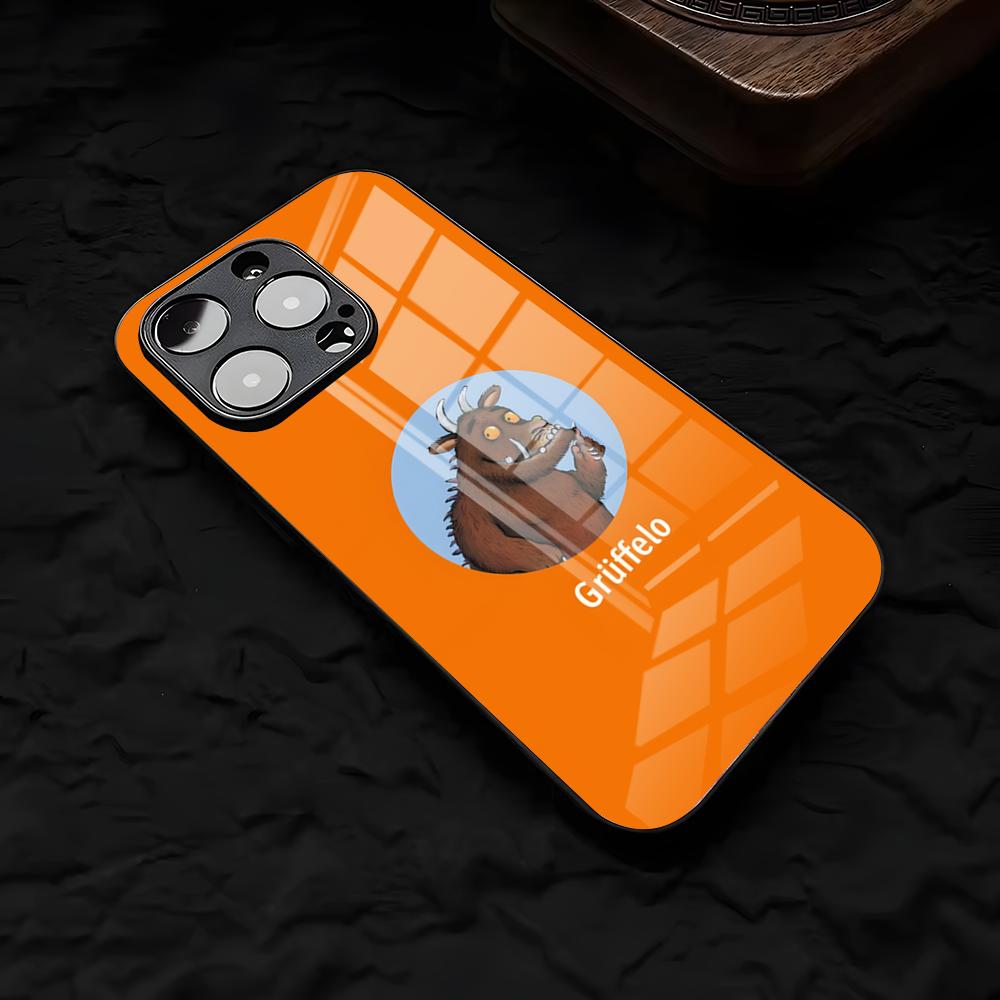 

T-Чехол для телефона Gruffalo Для iPhone 17 Air 16 E Pro Max 15 14 13 Mini 12 Pro 11 Max Plus Черная стеклянная крышка iPhone 16 Plus