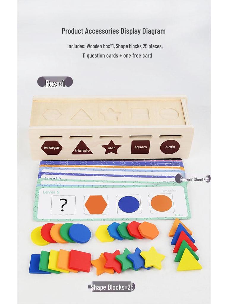 Children's Wooden Educational Shape Sorting Box: Develops Fine Motor Skills & Color Cognition