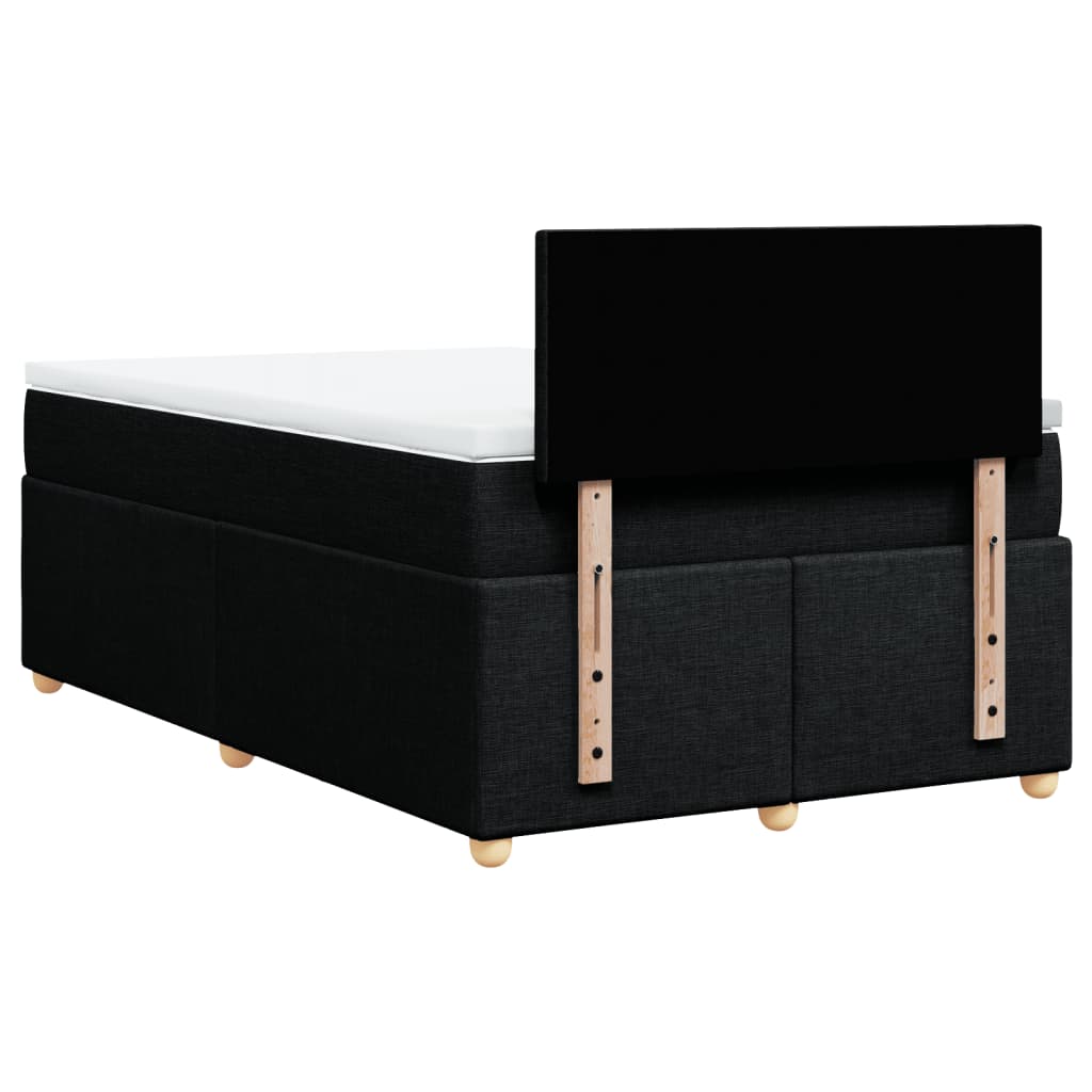 Vidaxl Continental Bed With Mattress, Black, Fabric, 120X200 Cm