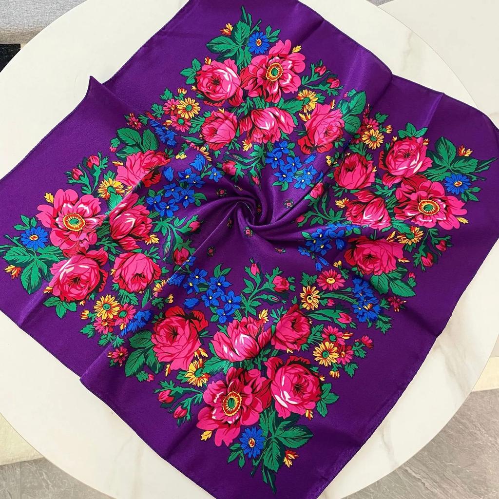 Double Twill Popular Comfortable Value  Silk Scarf 70Cm Cotton Square Leisure Shawl Scarf For Women Headscarf