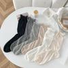 White Socks Socks Summer Thin Breathable Cutout Mesh Ballet Style Long Socks Stacked With Socks