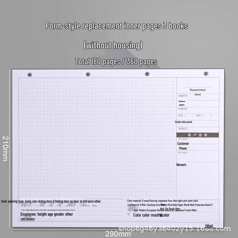 A4 Interior Designers Room Measurement & Drawing Notebook for Customized House Plans