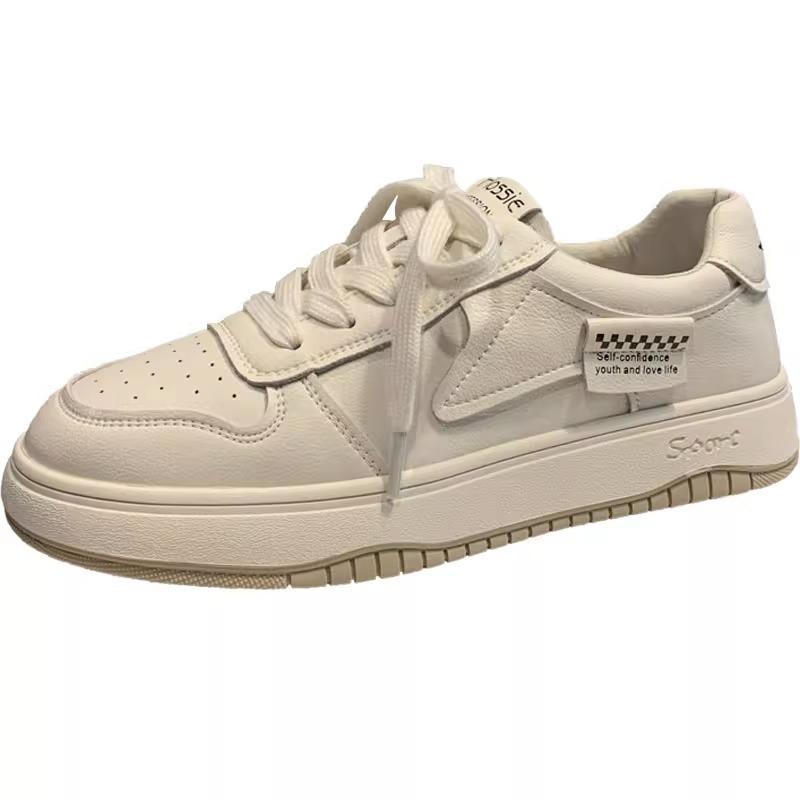Leather little white shoes women's soft-soled women's shoes spring new versatile flat baseplate shoes casual sports shoes