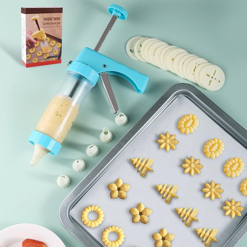 Cookie Decorating Set: Gun, Molds, Nozzles, Melting Tools, DIY Icing for Perfect Bakes