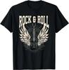 Men's Rock and Roll, Electric Guitar Concert Pattern Print, 100% Pure Cotton Short-sleeved T-shirt, Streetwear
