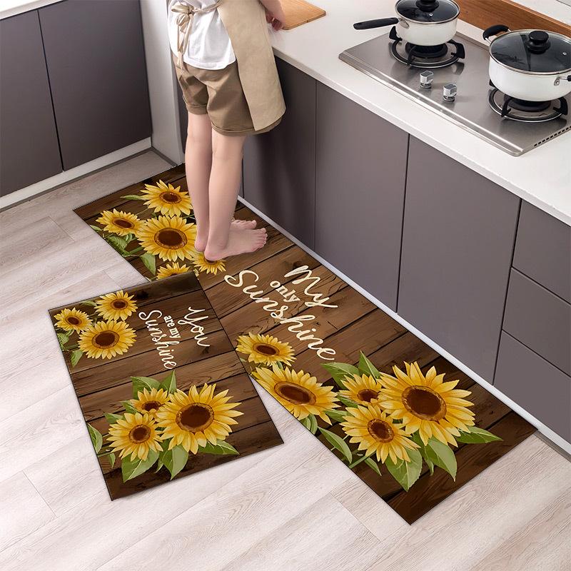 Kitchen Rugs Print Non-Slip Thick Cushioned Kitchen Mat Comfort Standing Mat for Kitchen