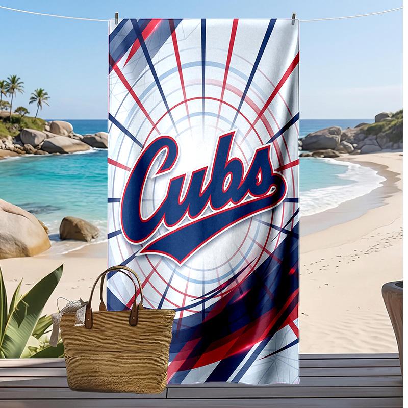 Chicago Cubs Print Beach Towel Soft Portable Quick?dry Towel For Pool Summer Vacation Outdoor Sport