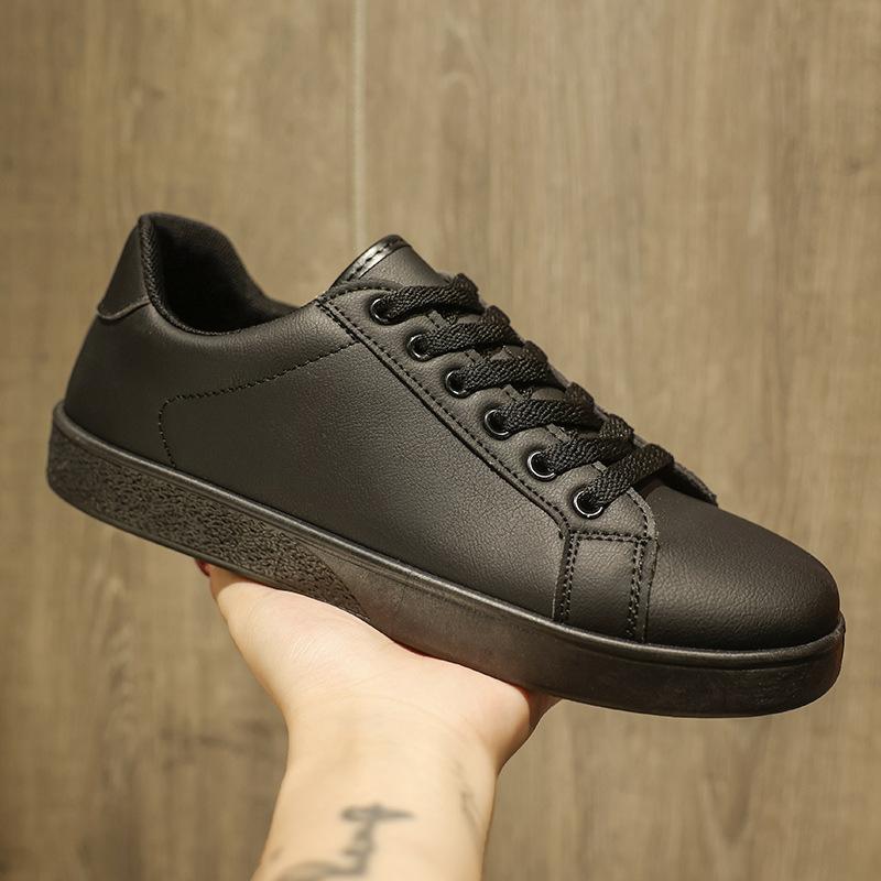 

Весна 2025 года, мужская обувь, белые туфли, универсальные повседневные туфли для сноуборда, мужские туфли на плоской подошве для вождения, студенческие туфли из натуральной кожи, простые туфли 42 чёрный