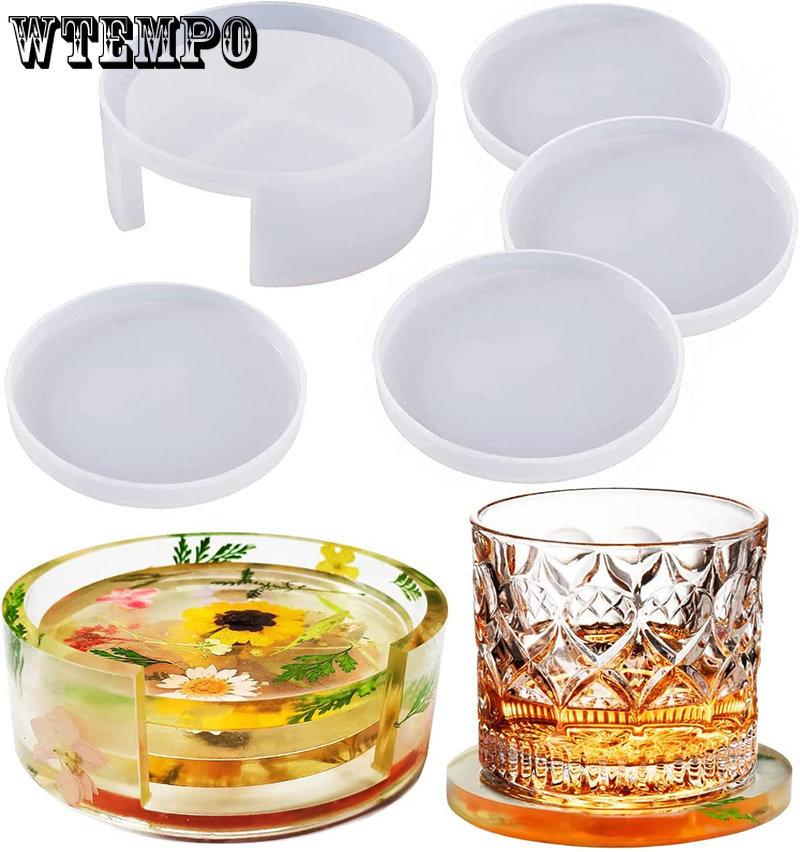 

DIY Круглые подставки Силиконовые формы Ящики для хранения подставок Домашняя эпоксидная смола Набор форм для подставок ручной работы